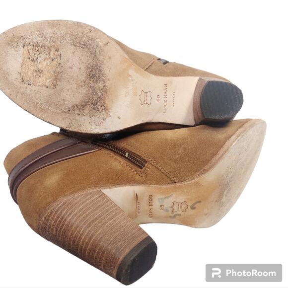 Cole Haan Hayes Leather strap Suede Booties - Picture 4 of 8